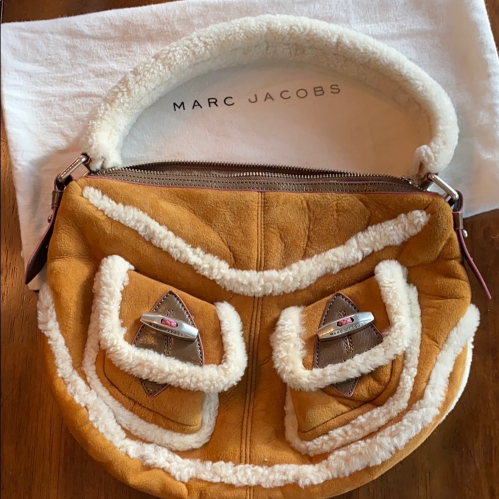 Marc Jacobs suede / sheepskin shoulder bag